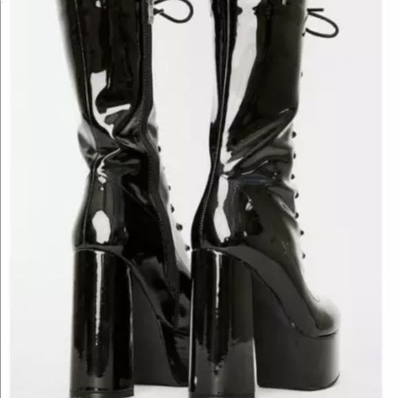 Black Platform Lace-Up Boots brand new never worn unfortunately too small for me - Picture 12 of 16